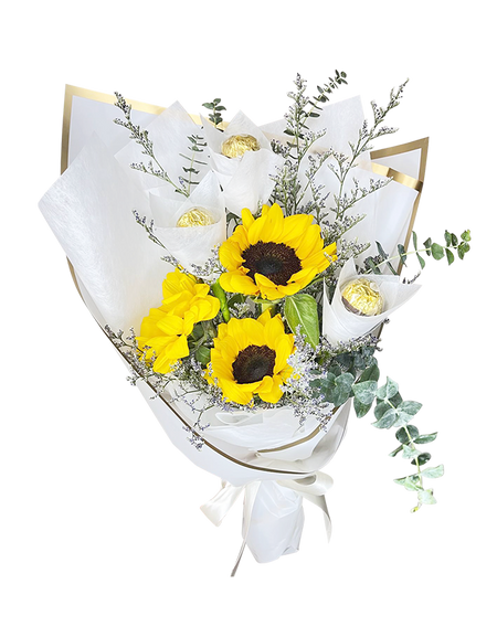 Sunflower Bouquet with Ferrero Rocher