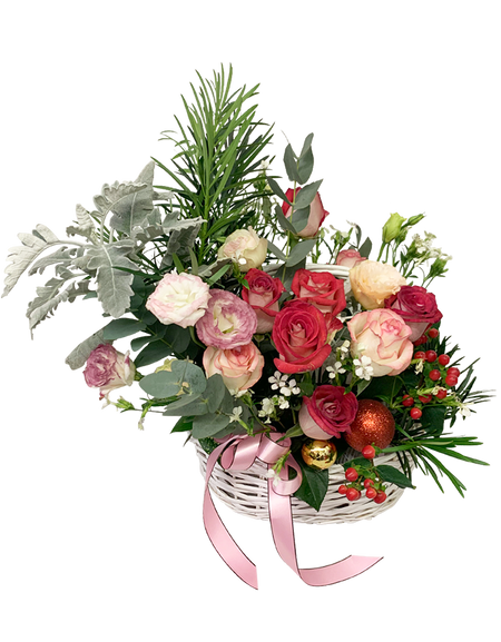 Yuletide Rouge Floral Basket