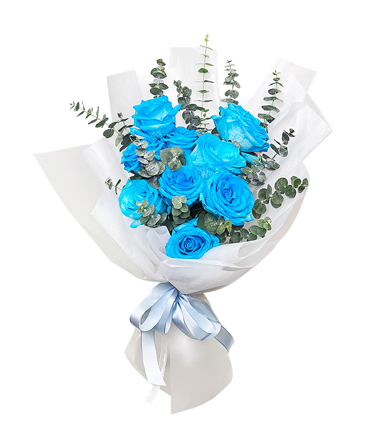 Fantasy 9 Blue Rose Bouquet – D'Hummingbird Online Floral