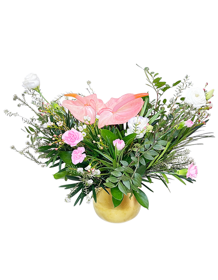 Lush Pink Anthurium Table Top Arrangement