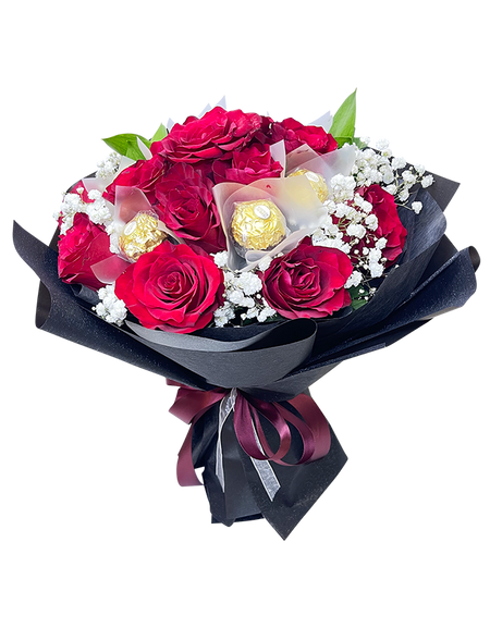 Luxurious Red and Gold Bouquet