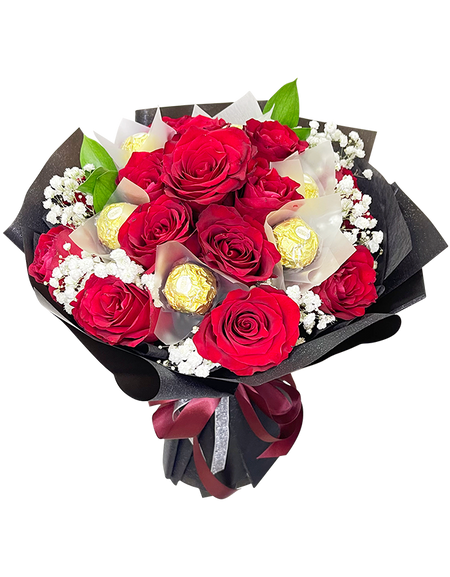 Luxurious Red and Gold Bouquet