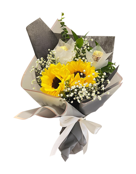 Twin Sunflower Rocher Bouquet