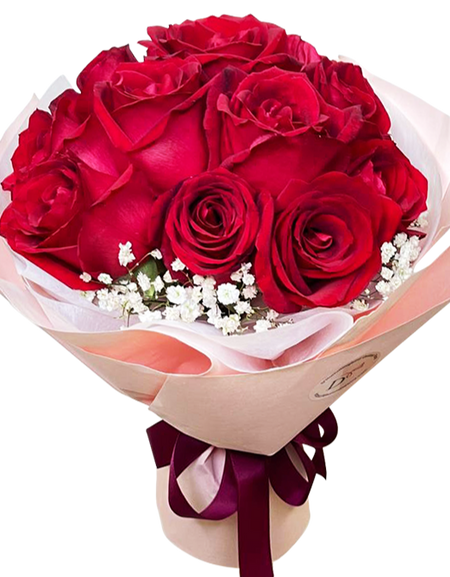 Eternal Love ( Red Rose Bouquet in Pink Wrapper )