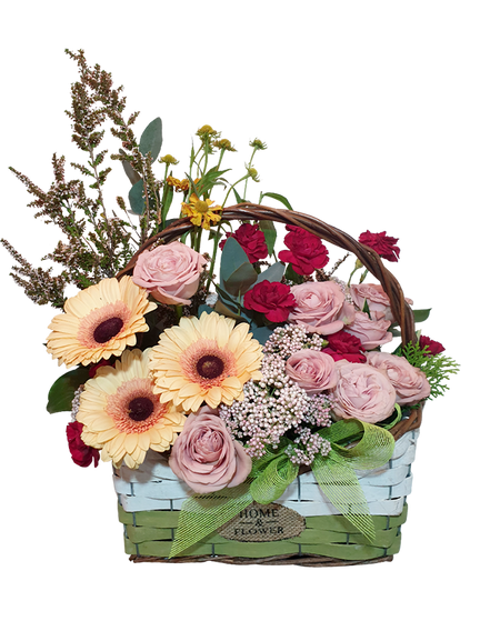 Gerberas and Roses in a Basket