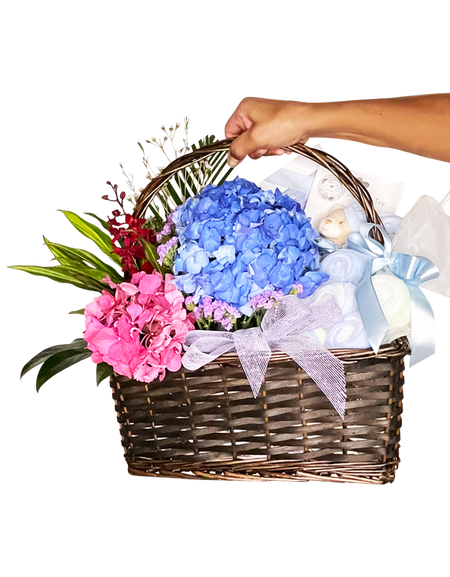 Joyful Blessings Baby’s Floral Basket & Hapers