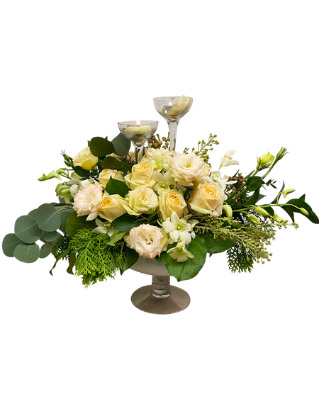 Champagne Elegance Table Top with Candles