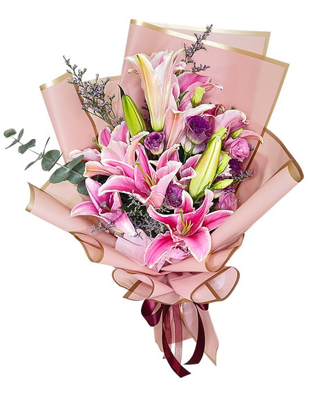 Pink Stargazer Lily Bouquet