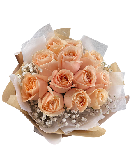 Elegant Champagne Rose Bouquet