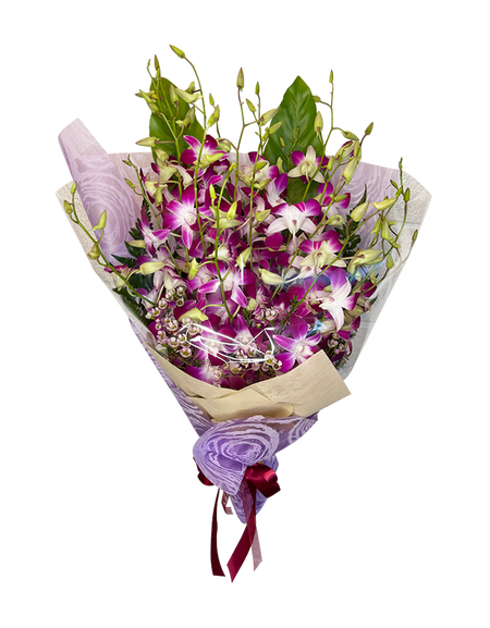 Exotic Deluxe Purple Mokara ( Purple Orchid Bouquet )