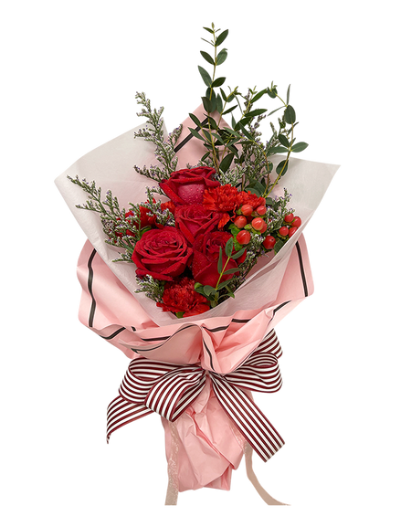 Red Rose Carnation Bouquet