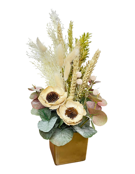 Golden Rustic Splendour Mini Square Vase