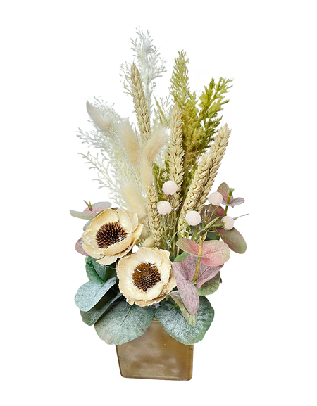 Golden Rustic Splendour Mini Square Vase