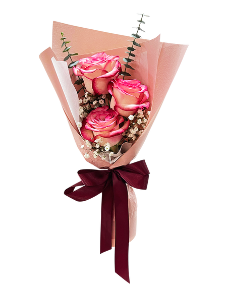 I Love You I 2 Tone Pink 3 Rose Bouquet