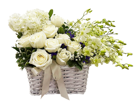 White Bloom Basket