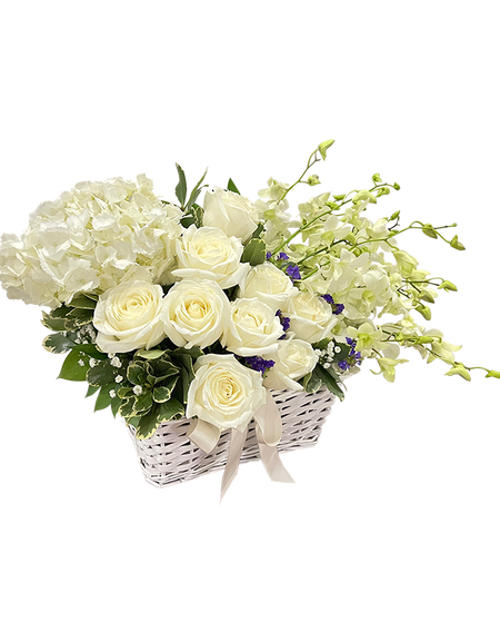 White Bloom Basket