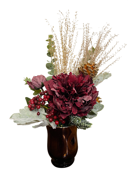 Red Rustic Splendour Mini Bronze Glass Vase