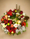 Festive Table Centrepiece (with fresh or artificial silk flowers)