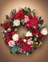 Modern Christmas Wreath (with artificial silk flowers + foliage)