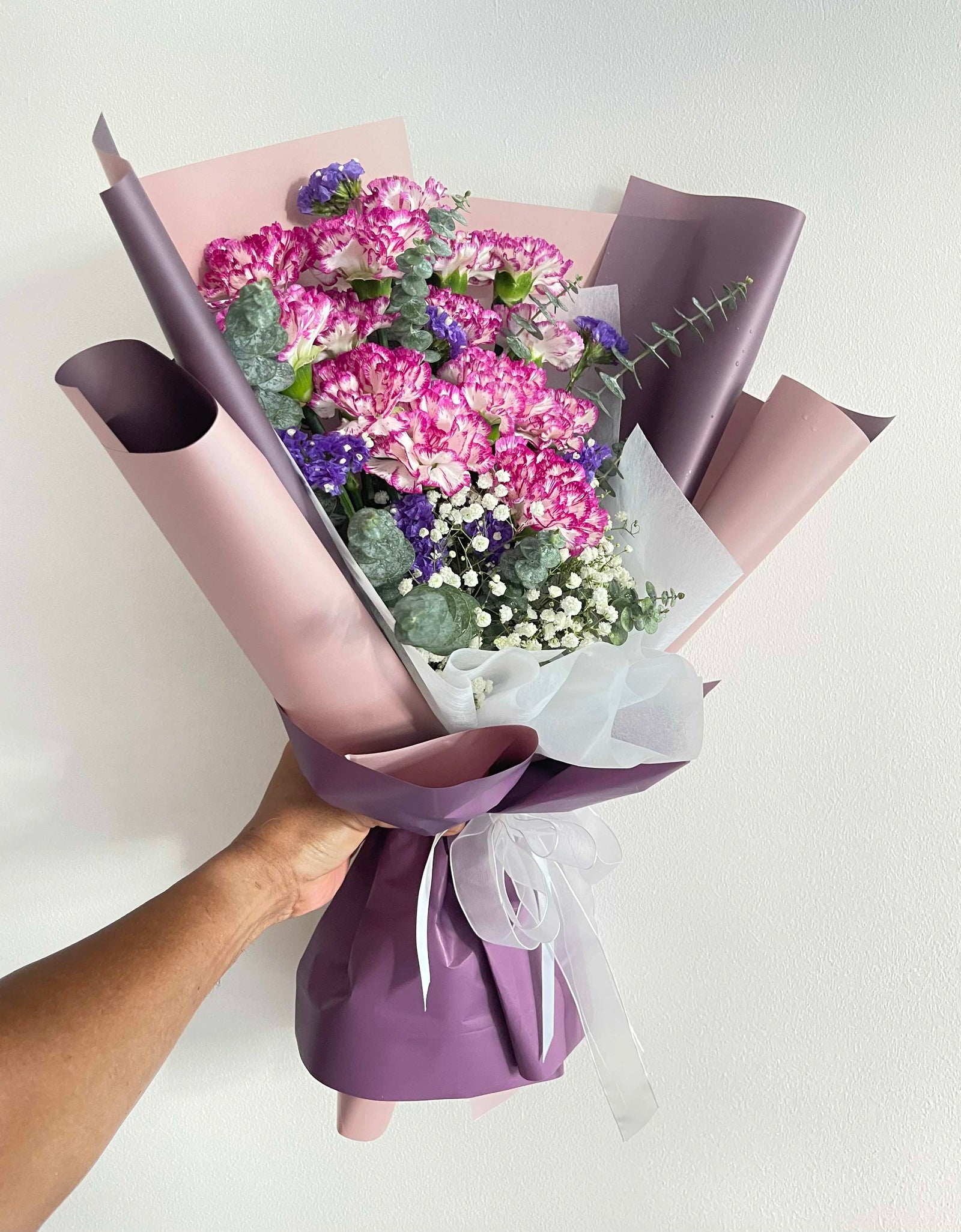 2Tone Purple Carnations Bouquet