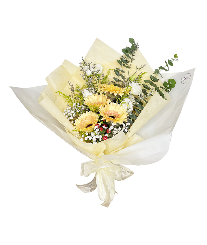 Pastel Yellow Gerbera Bouquet