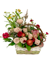 Festive Rose Mixed Floral Basket