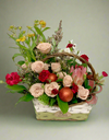 Festive Rose Mixed Floral Basket