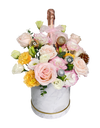 Festive Pastel Bloom Box with Bottega Rose Gold Pinot