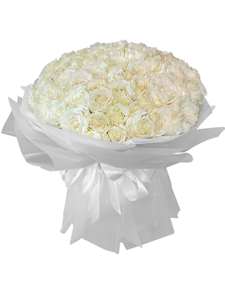 50 Bloom White Roses I Forever Love Rose Bouquet
