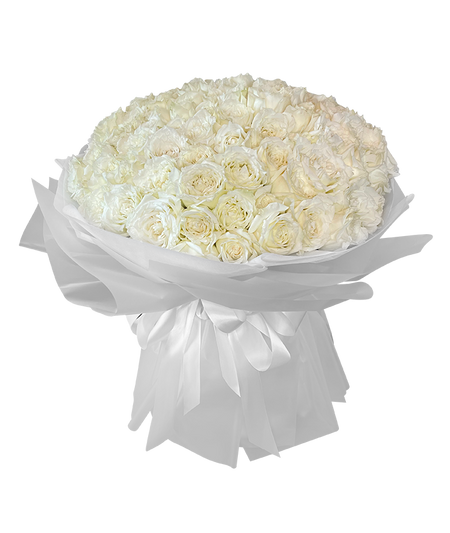 50 Bloom White Roses I Forever Love Rose Bouquet