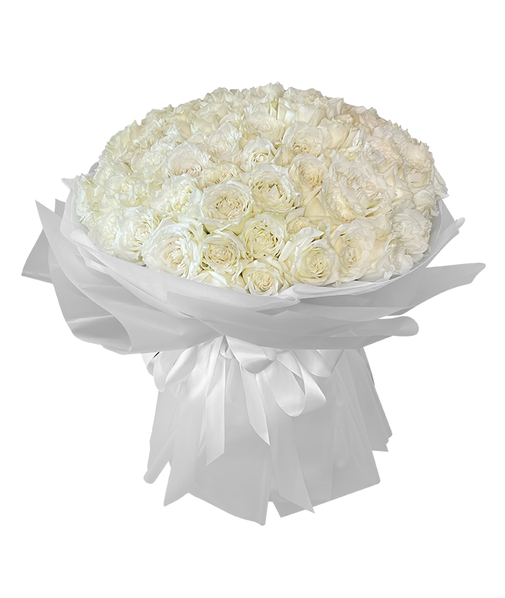 99 White Roses | Forever Love Grand Bouquet