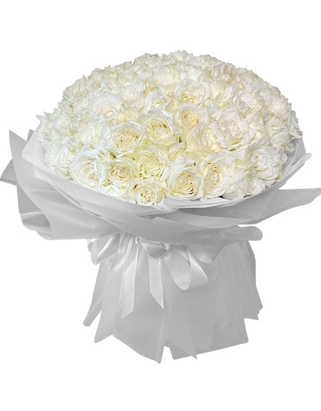 99 White Roses | Forever Love Grand Bouquet