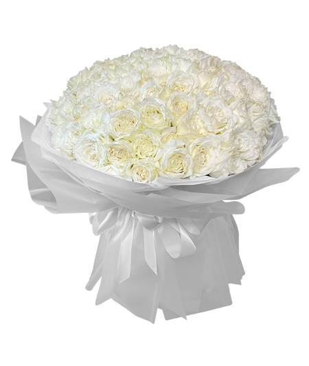 99 White Roses | Forever Love Grand Bouquet