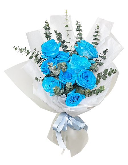 Fantasy 9 Blue Rose Bouquet