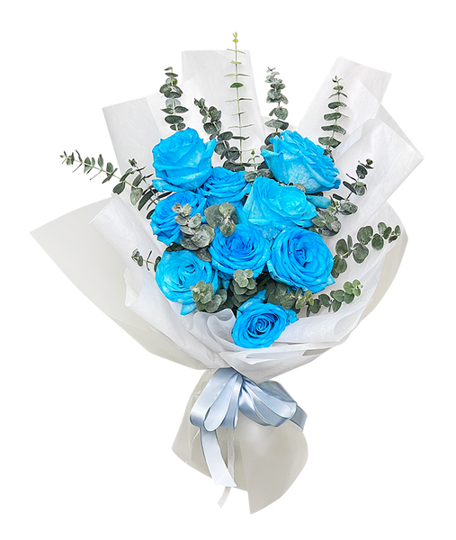 Fantasy 9 Blue Rose Bouquet – D'Hummingbird Online Floral