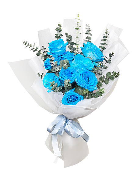Fantasy 9 Blue Rose Bouquet