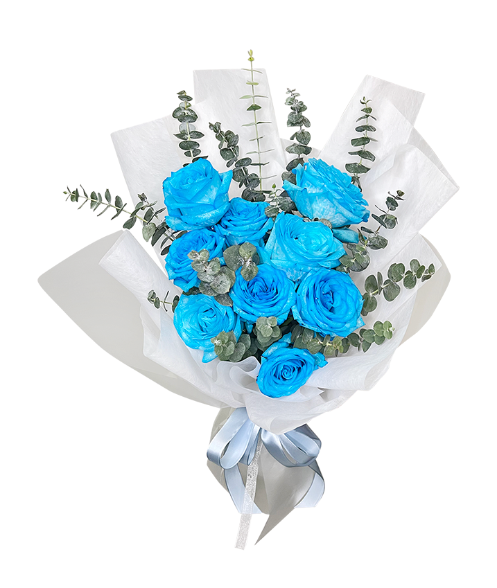 Fantasy 9 Blue Rose Bouquet