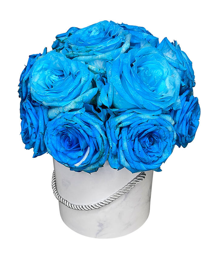 Fantasy Blue Rose in Elegant Bloom Box