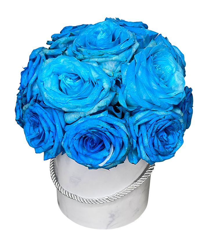 Fantasy Blue Rose in Elegant Bloom Box