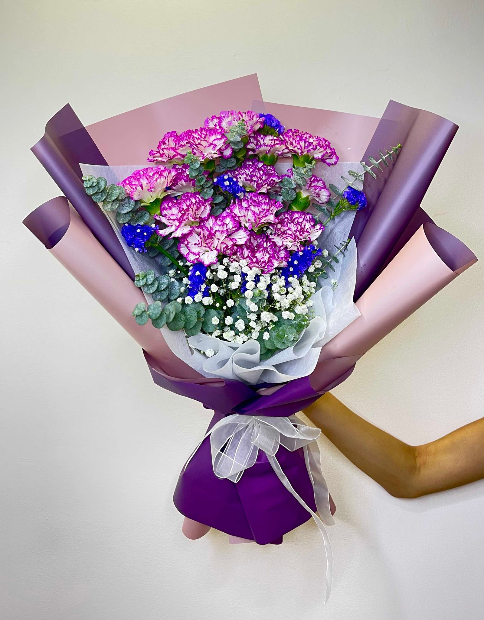 2Tone Purple Carnations Bouquet