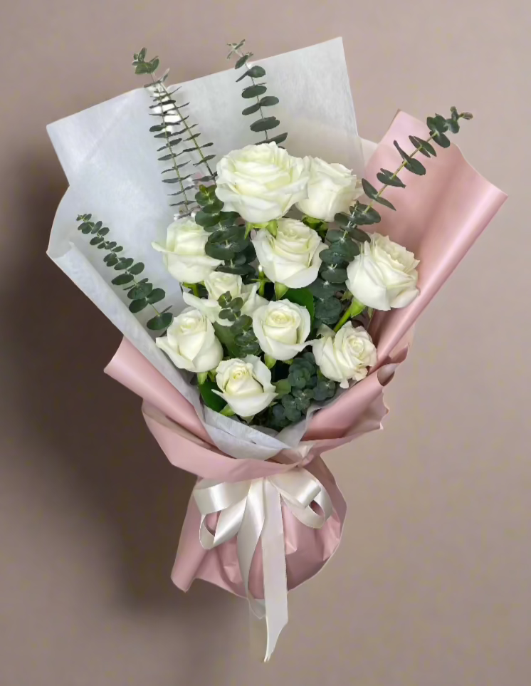 Delicate White Rose Bouquet