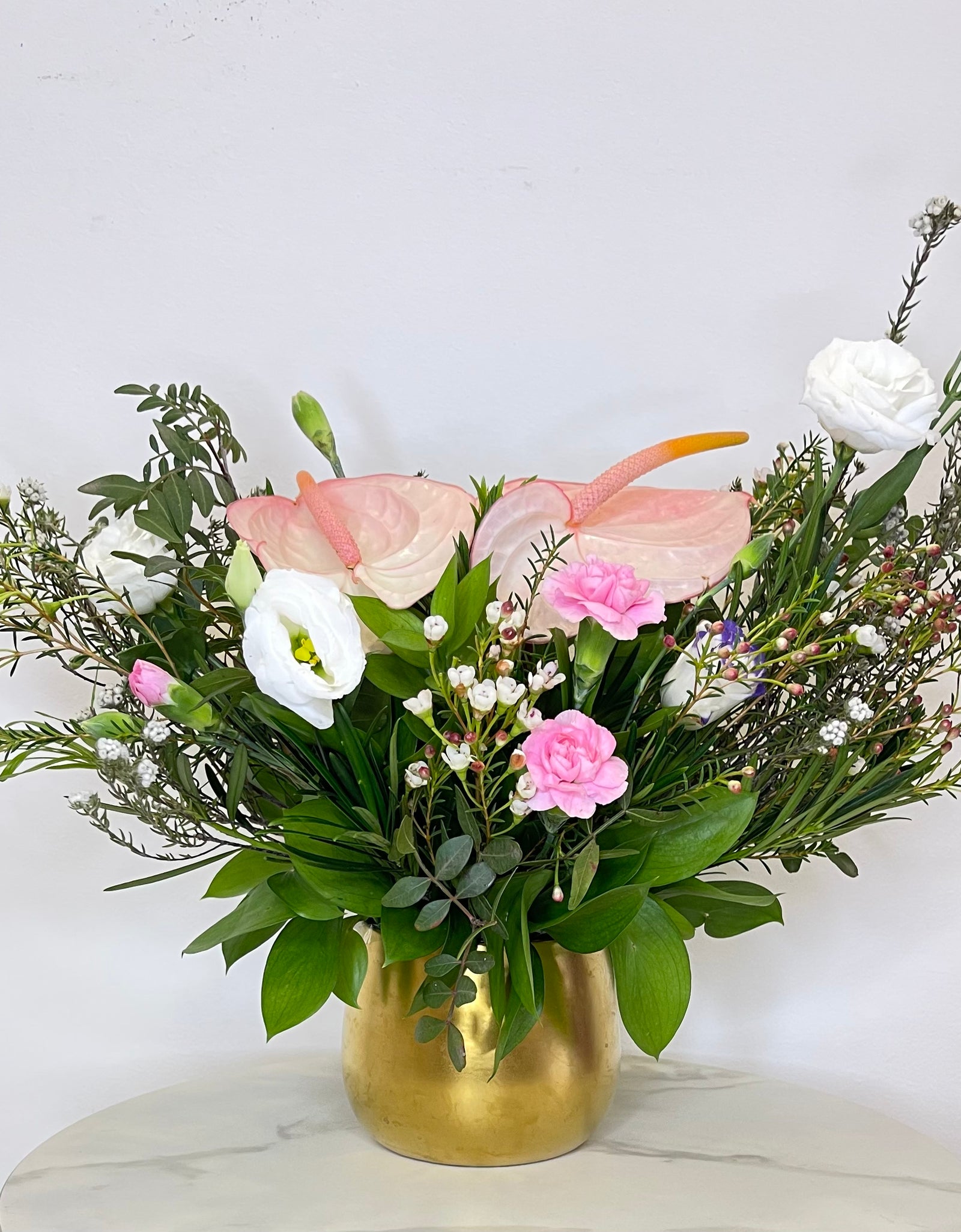 Lush Pink Anthurium Table Top Arrangement
