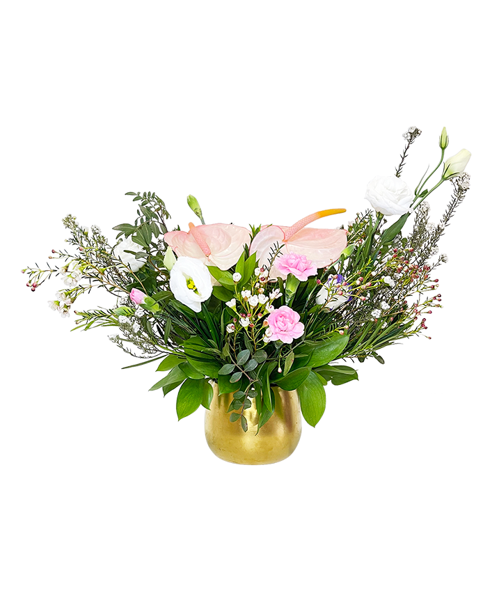 Lush Pink Anthurium Table Top Arrangement
