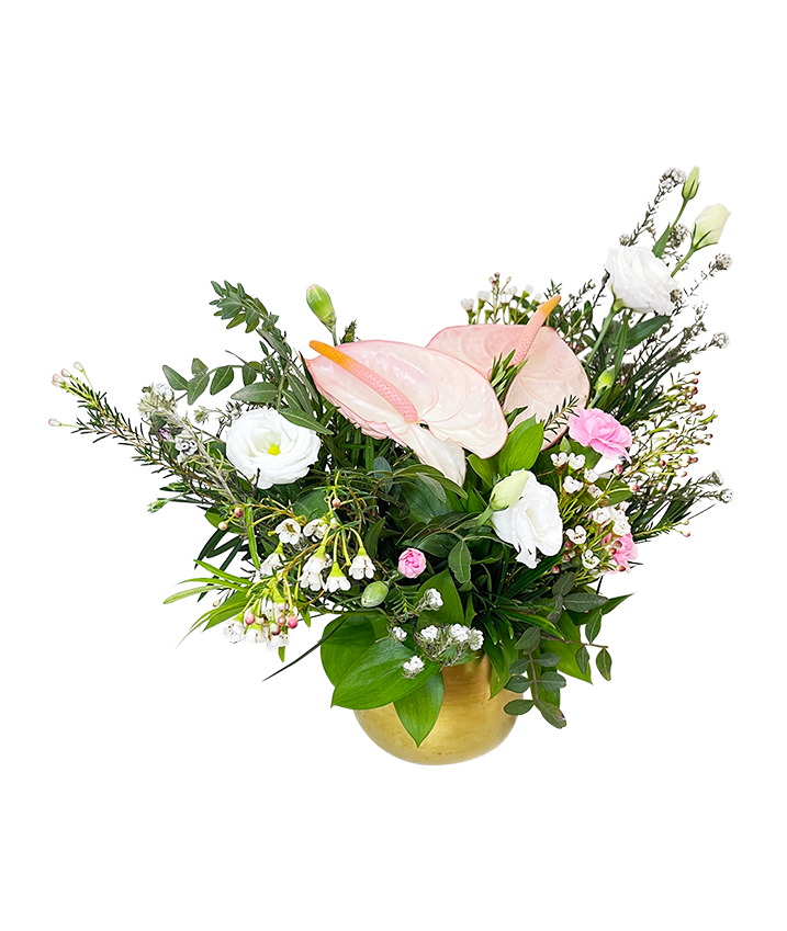 Lush Pink Anthurium Table Top Arrangement