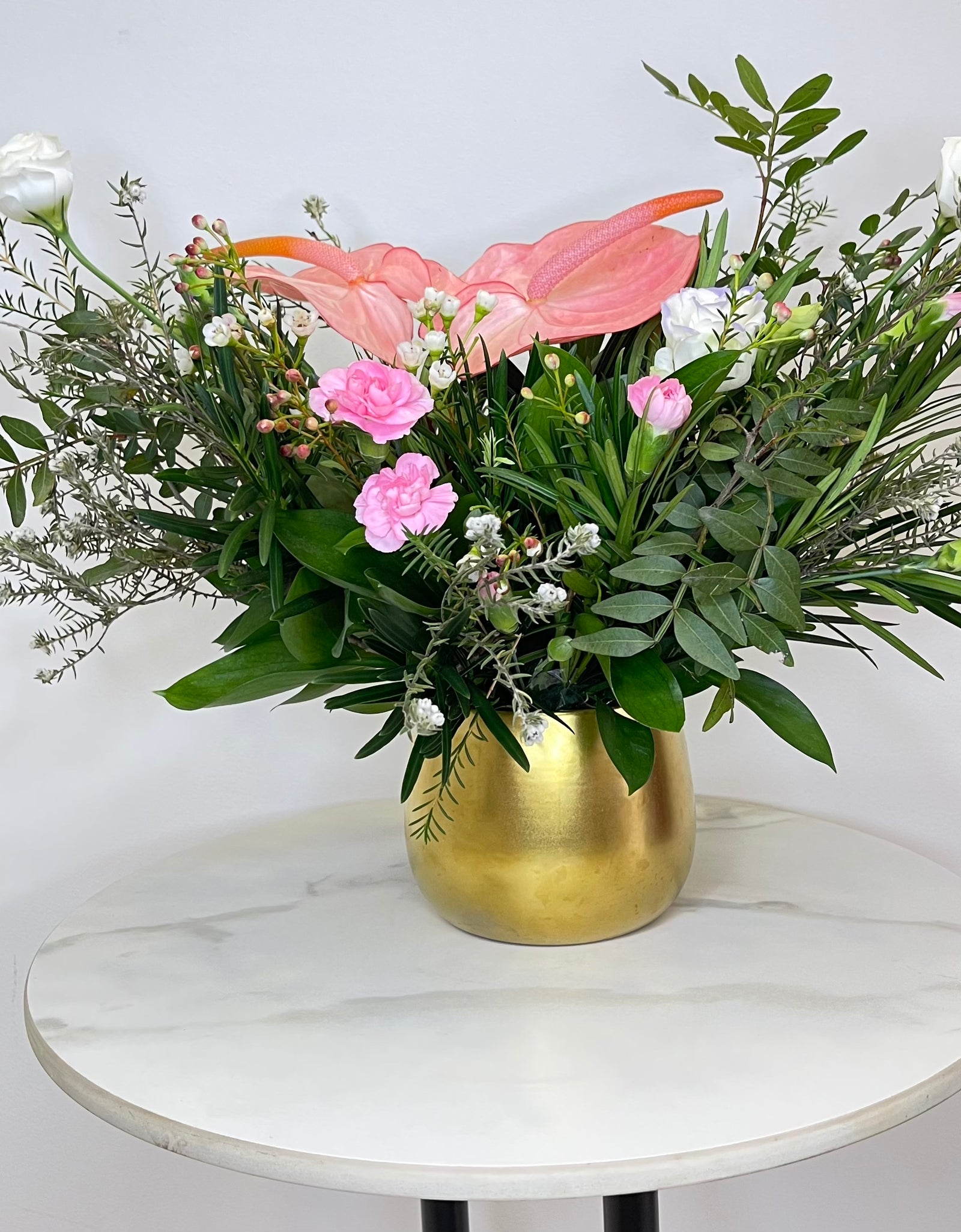 Lush Pink Anthurium Table Top Arrangement