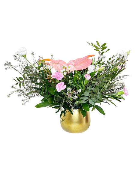 Lush Pink Anthurium Table Top Arrangement