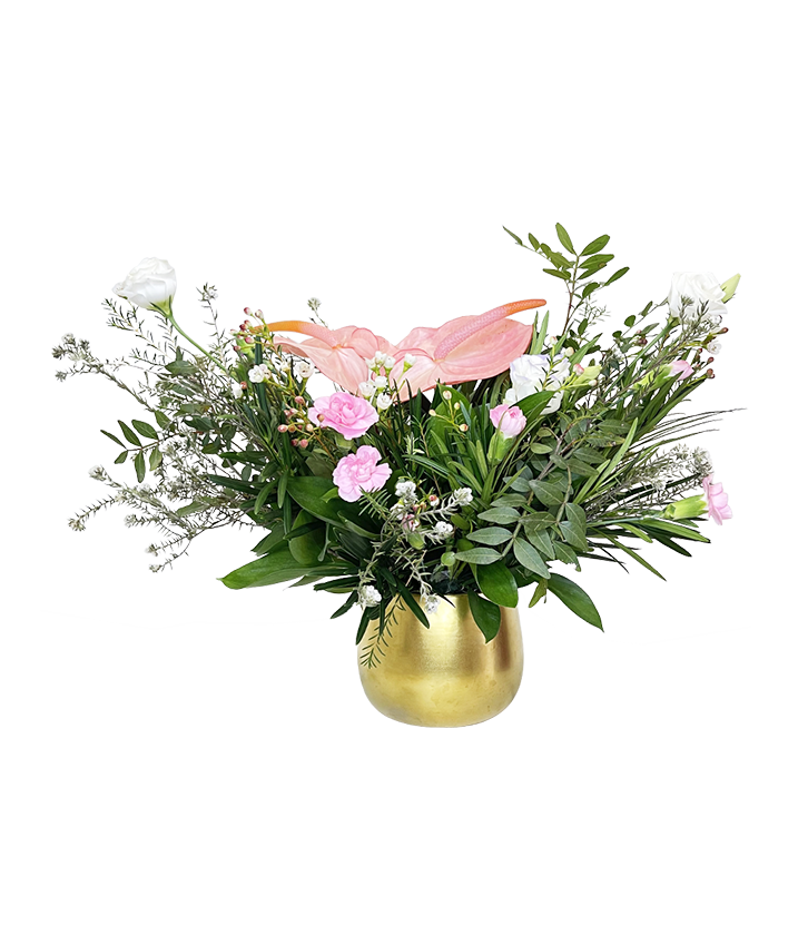 Lush Pink Anthurium Table Top Arrangement