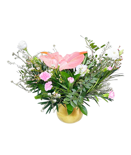 Lush Pink Anthurium Table Top Arrangement