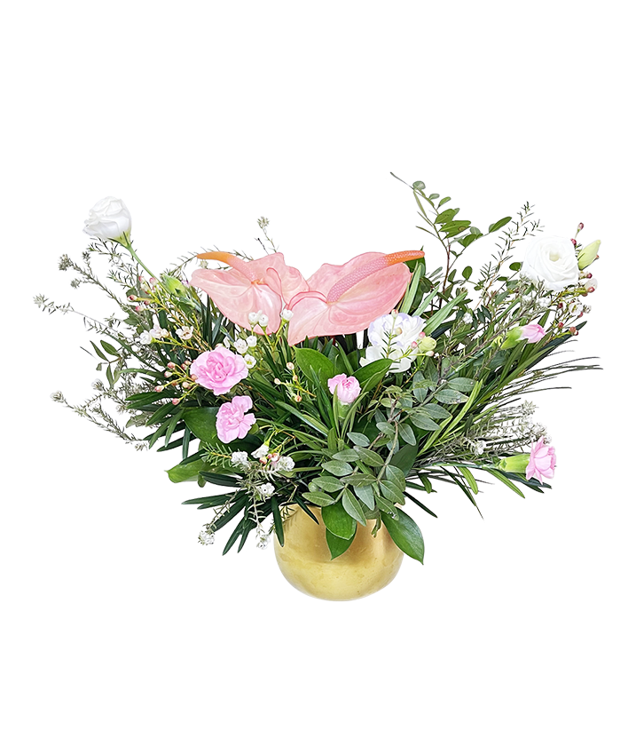 Lush Pink Anthurium Table Top Arrangement