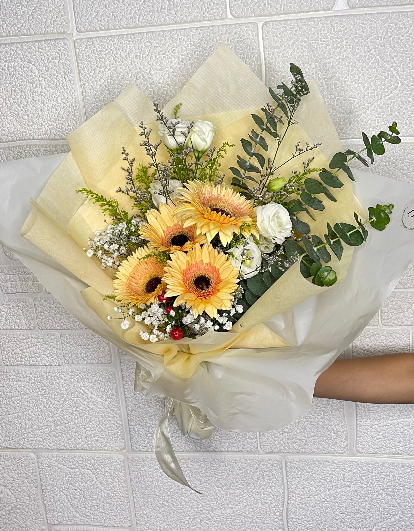 Pastel Yellow Gerbera Bouquet